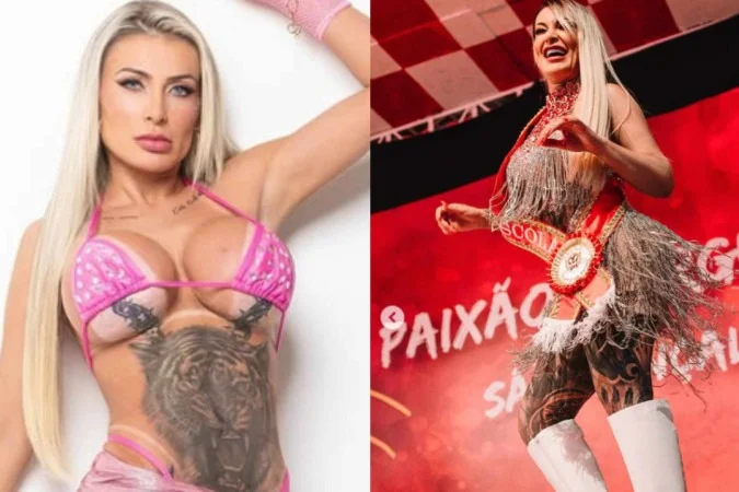 Andressa Urach vira alvo de piadas ao se jogar no samba em noite de coroação